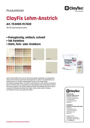 ClayFix Lehm-Anstrich Produktblatt