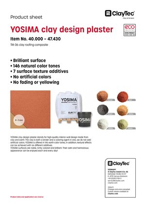 YOSIMA Lehm-Designputz/Clay design plaster (product sheet)