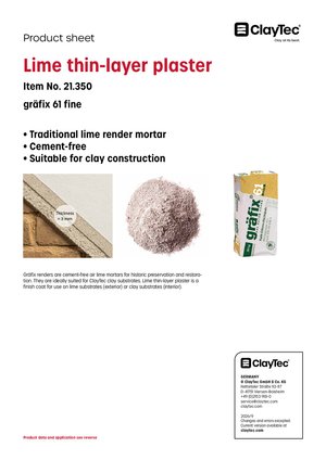 gräfix Kalk-Dünnschichtputz fein/Fine lime thin-coat render (product sheet)