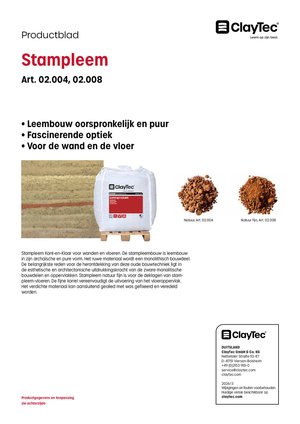 ClayTec Stampflehm/Stampleem (productblad)