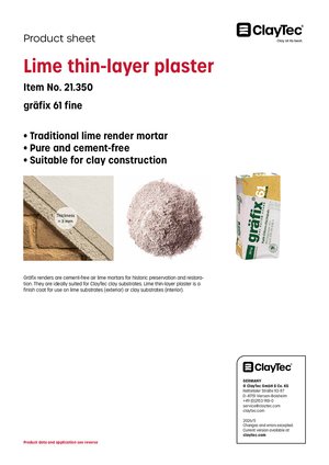 gräfix Kalk-Dünnschichtputz fein/Fine lime thin-coat render (product sheet)
