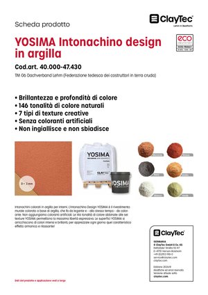 YOSIMA Lehm-Designputz/Intonachino design in argilla (scheda prodotto)
