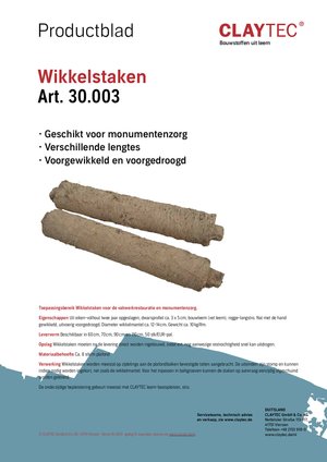 ClayTec Wickelstaken/Wikkelstaken (productblad)