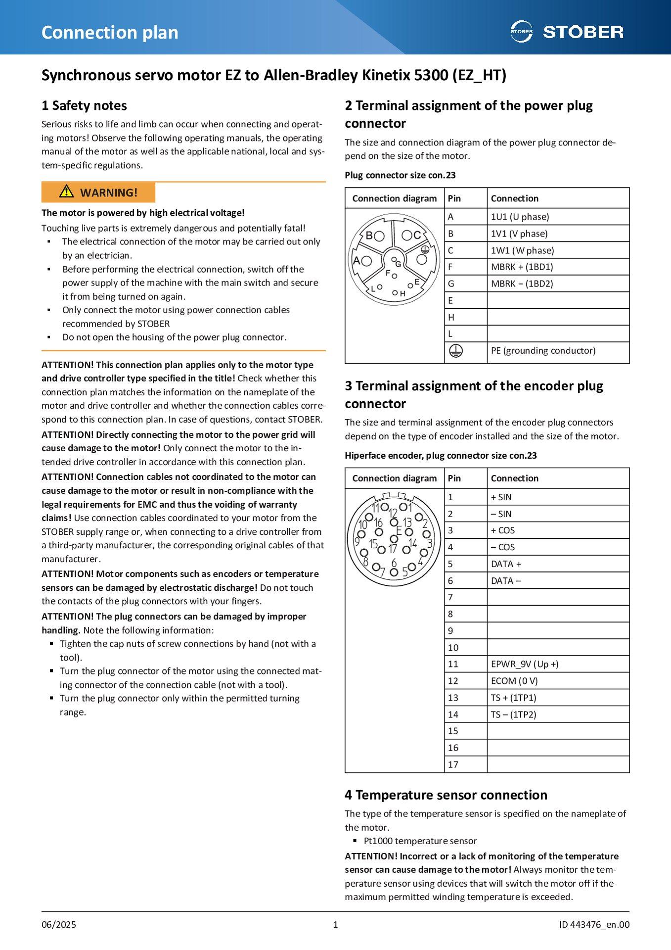 Connection plan EZ to Allen-Bradley Kinetix 5300 (EZ_HT)