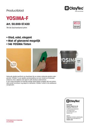 YOSIMA Lehm-Farbspachtel/Leemfinish (productblad)