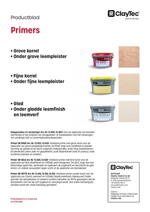 ClayTec Grundierungen/Primers (productblad)