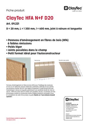 ClayTec HFA N+F D20/HFA N+F D20 (fiche produit)