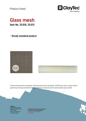 ClayTec Glasgewebe/Fibre mesh (product sheet)
