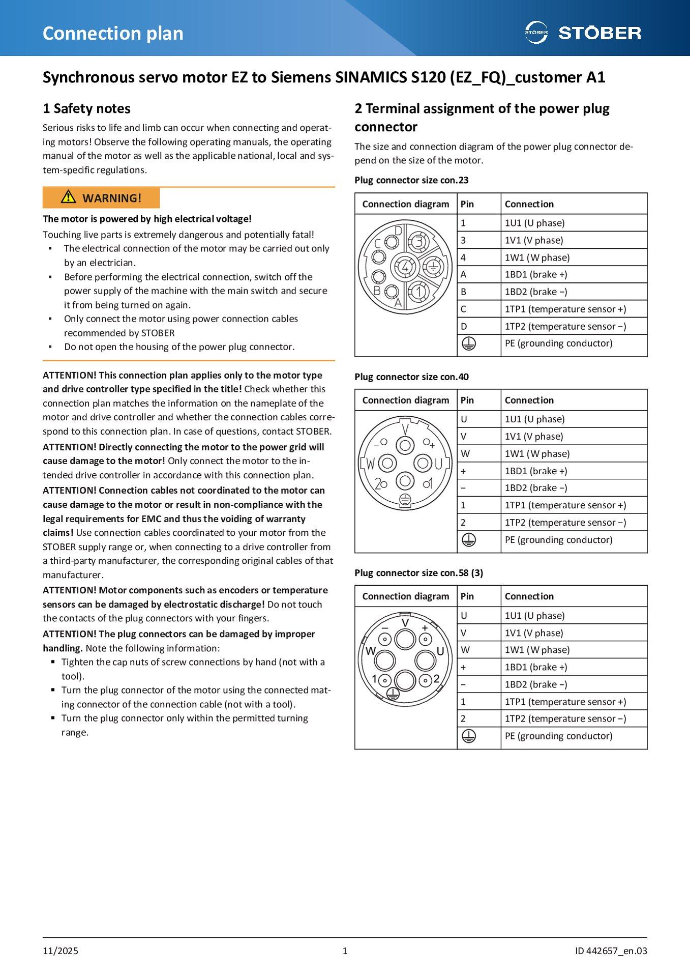 Connection plan EZ to Siemens SINAMICS S120 (EZ_FQ)_customer A1