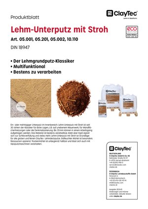 ClayTec Lehm-Unterputz mit Stroh