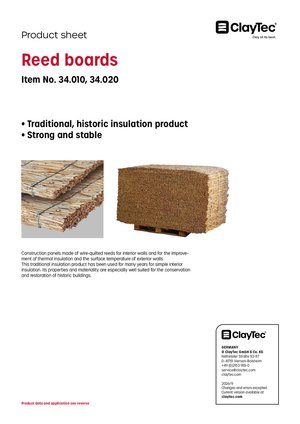 ClayTec Schilfrohrplatten/Reed boards (product sheet)
