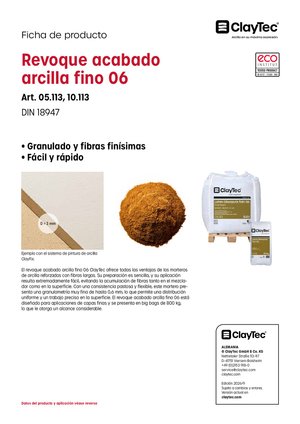 ClayTec Lehm-Oberputz fein 06 /Revoque acabado arcilla fino 06