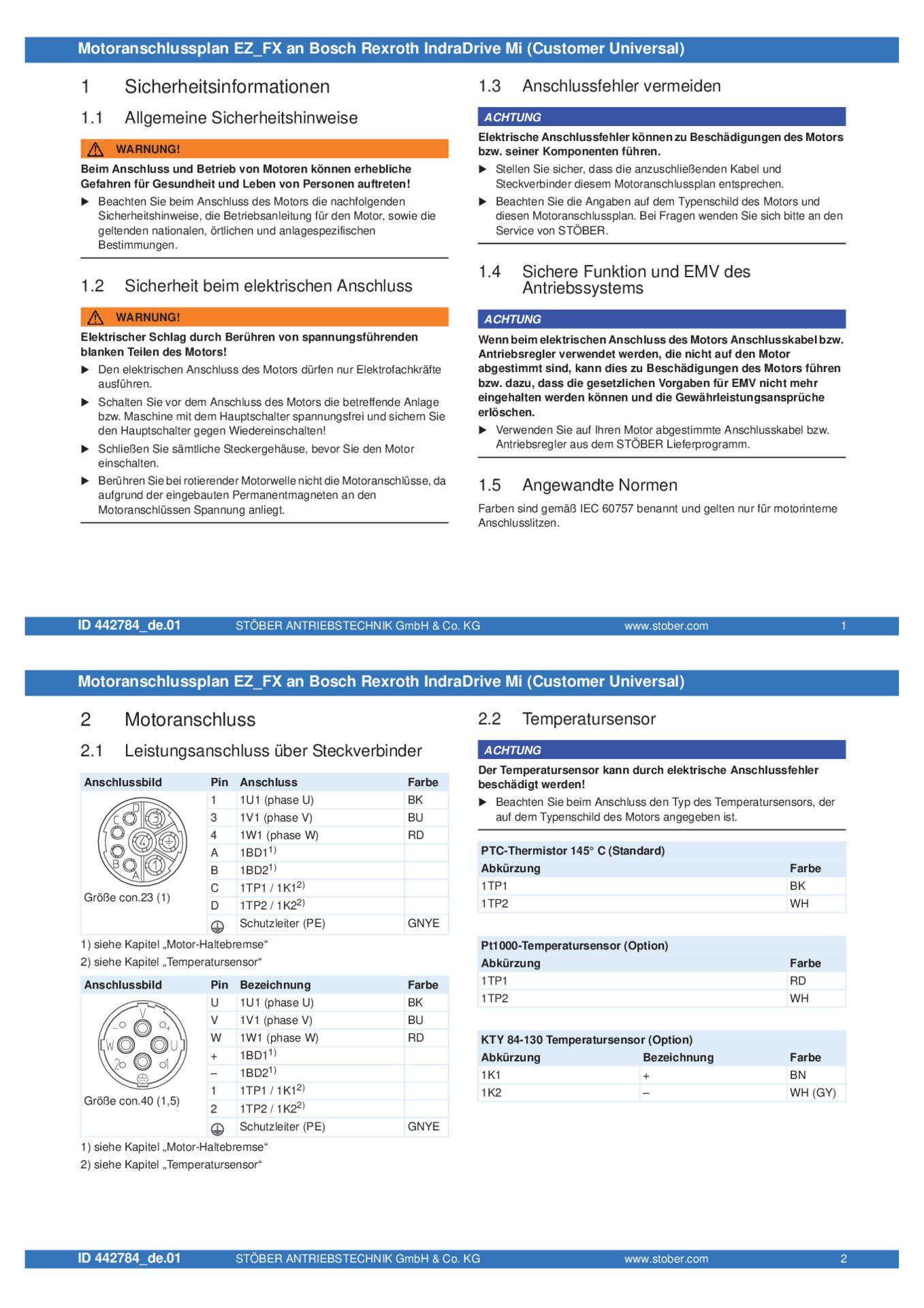 Anschlussplan EZ_FX an Bosch Rexroth IndraDrive Mi