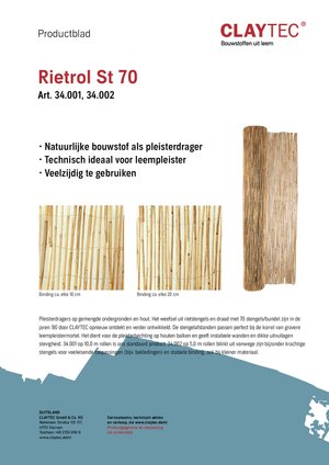 ClayTec Rohrgewebe St. 70/Rietrol St 70 (productblad)