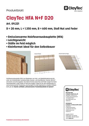 ClayTec HFA N+F D20 Produktblatt