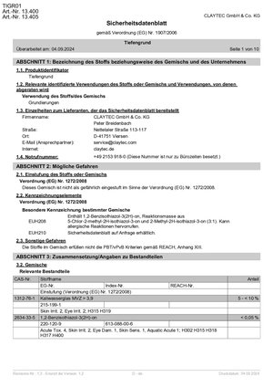 ClayTec Tiefengrund und -festiger Sicherheitsdatenblatt - DE