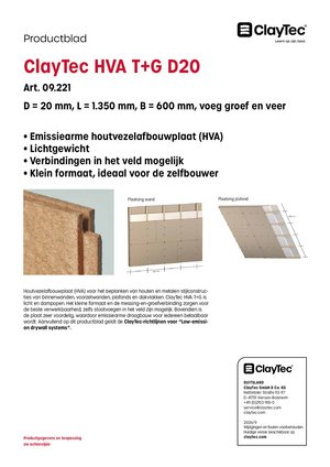 ClayTec HFA N+F D20/HVD T+G D20 (productblad)