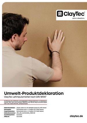 ClayTec Umweltproduktdeklaration (UPD/EPD) Lehmputzmörtel Kurzfassung