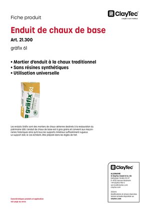 gräfix Kalk-Grundputz/Enduit de chaux de base