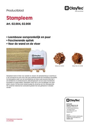 ClayTec Stampflehm/Stampleem (productblad)