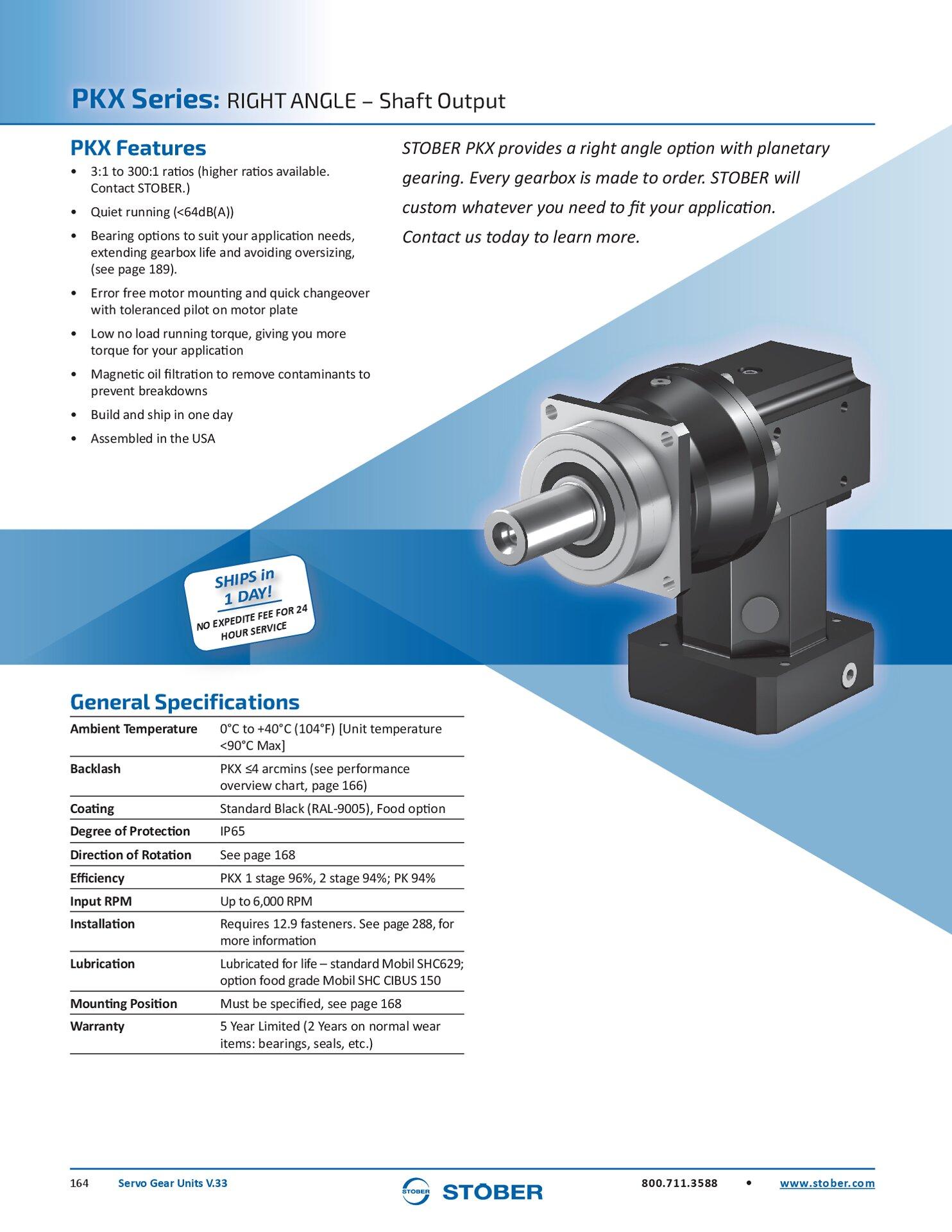 Servo Gear Units PKX Ratings