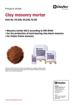 ClayTec Lehm-Mauermörtel/Clay masonry mortar (product sheet)