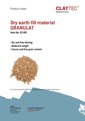 ClayTec Lehm-Trockenschüttung Granulat/Dry earth fill material granulat (product sheet)