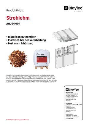 ClayTec Strohlehm Produktblatt