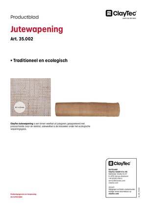 ClayTec Jutegewebe/Jutewapening (productblad)