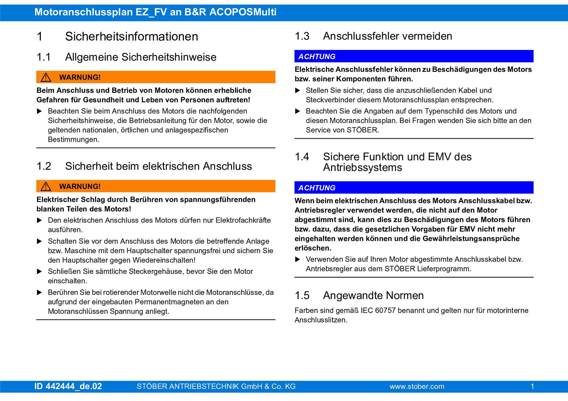 Anschlussplan EZ_FV an B&R ACOPOSMulti