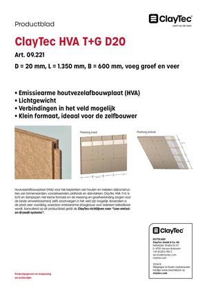 ClayTec HFA N+F D20/HVD T+G D20 (productblad)