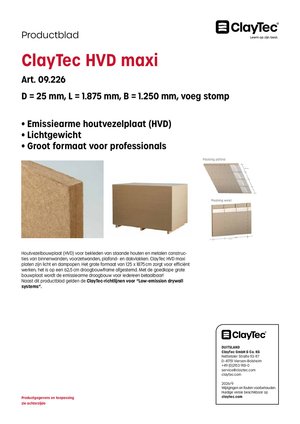 ClayTec HFA maxi/HVD maxi (productblad)