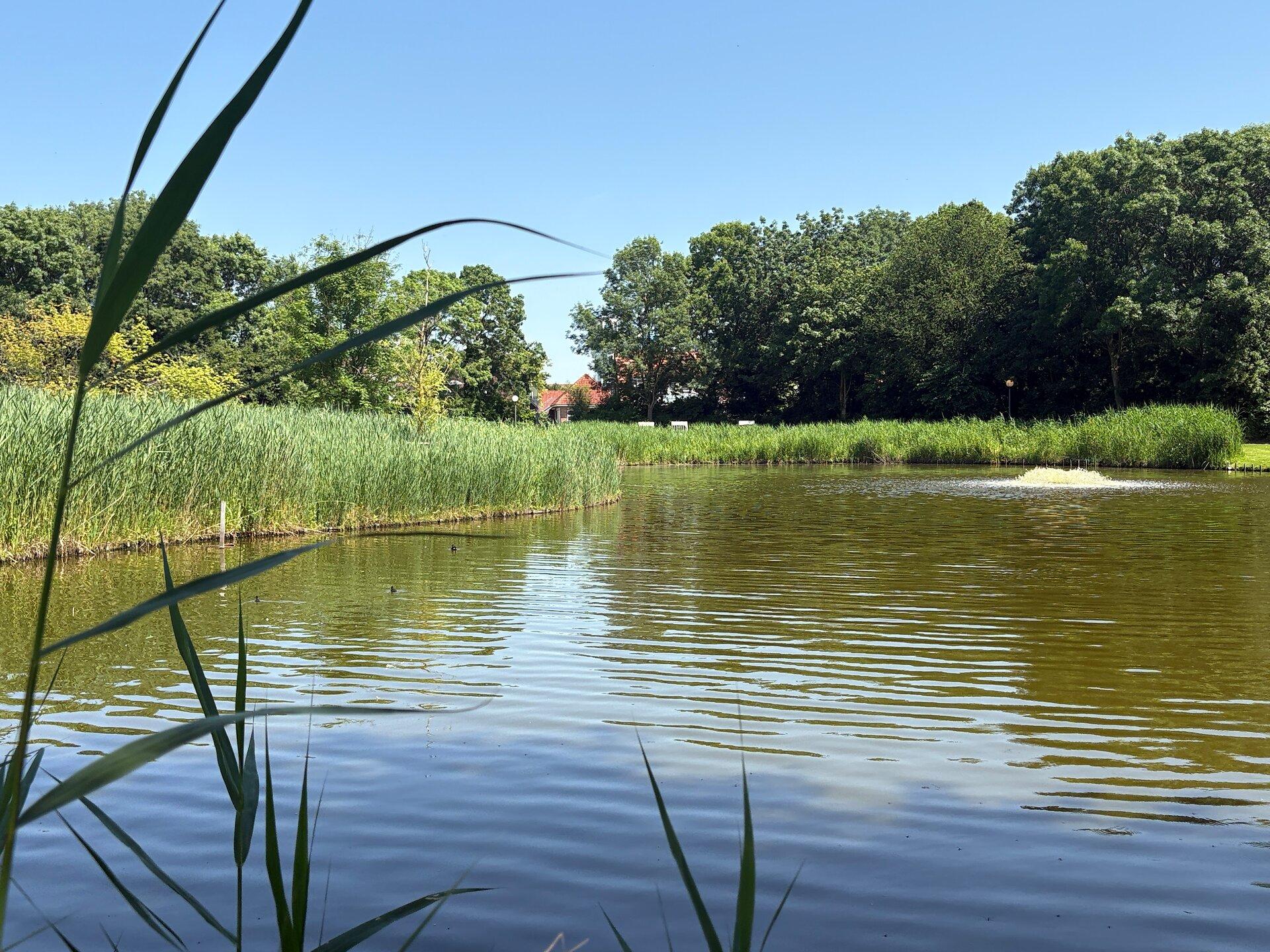 See mit Springbrunnen im Kurpark in Esens-Bensersiel 