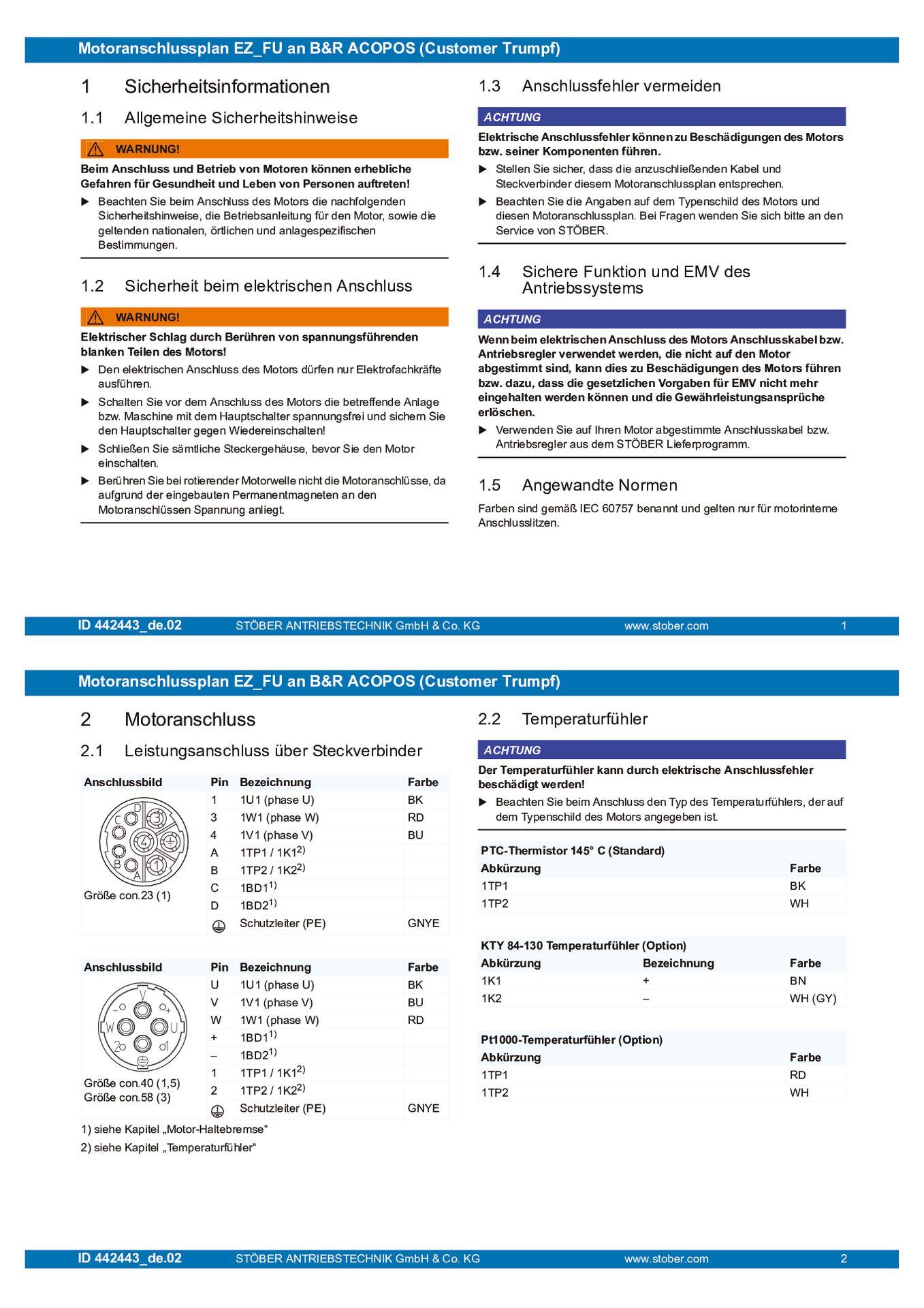 Anschlussplan EZ_FU an B&R ACOPOS