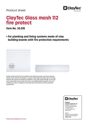 ClayTec Glasgewebe 112 fire protect/ClayTec Glass mesh 112 fire protect (product sheet)