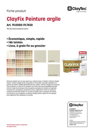 ClayFix Lehm-Anstrich/Peinture argile (fiche produit)