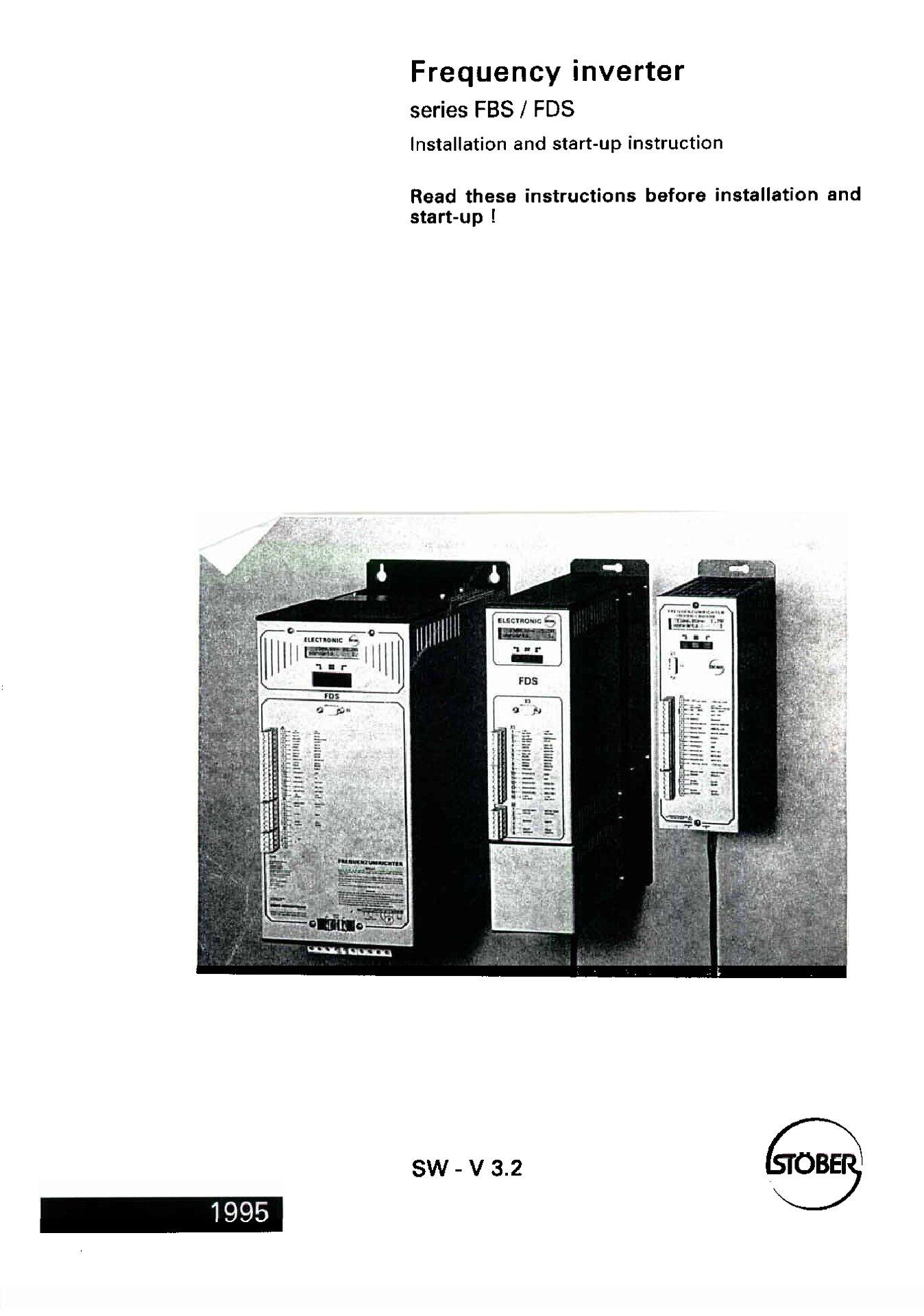 Installation and start-up instructions Frequency inverter FBS/FDS 1000 SV 3.2