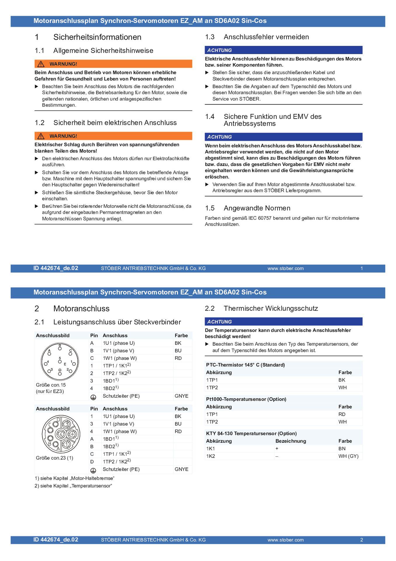 Anschlussplan EZ_AM an SD6 Sin-Cos
