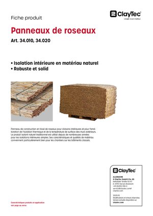 ClayTec Schilfrohrplatten/Panneaux de roseaux (fiche produit)