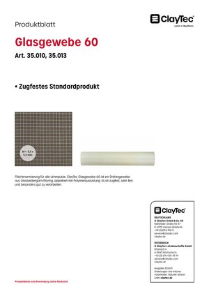 ClayTec Glasgewebe Produktblatt