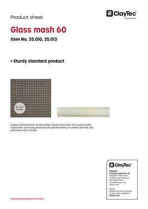 ClayTec Glasgewebe/Fibre mesh (product sheet)