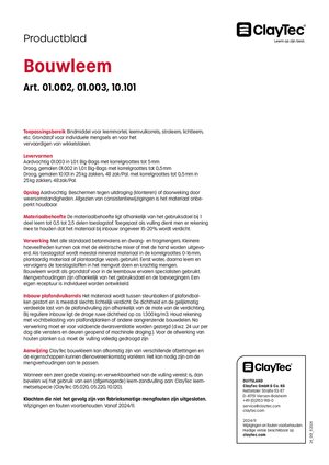 ClayTec Baulehm/Bouwleem (productblad)