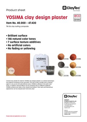 YOSIMA Lehm-Designputz/Clay design plaster (product sheet)