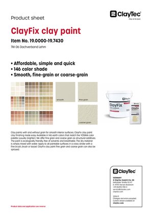ClayFix Lehm-Anstrich/Clay paint (product sheet)