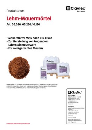 ClayTec Lehm-Mauermörtel