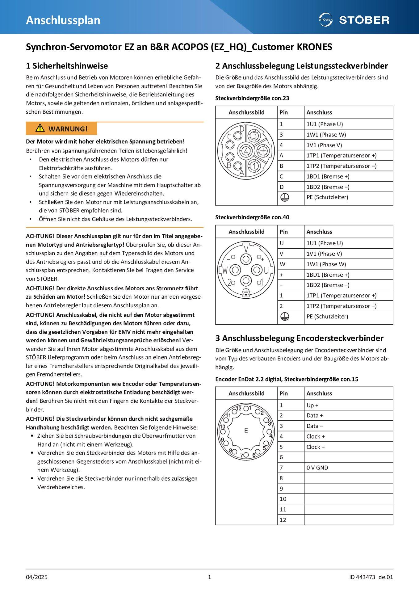 Anschlussplan EZ an B&R ACOPOS (EZ_HQ)_Customer KRONES