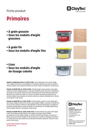 ClayTec Grundierungen/Primaires (fiche produit)