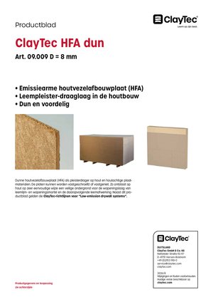 ClayTec HFA dünn/HV dun (productblad)