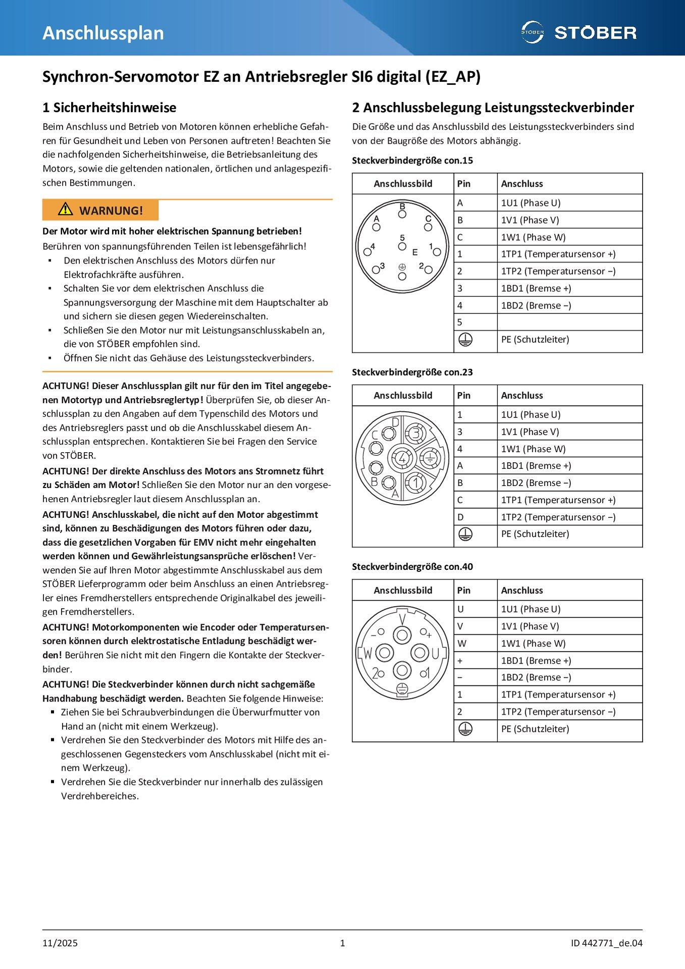 Anschlussplan EZ an SI6 digital (EZ_AP)