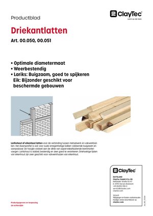 ClayTec Lärche- und Eiche Dreieckleisten/Driekantlatten (productblad)